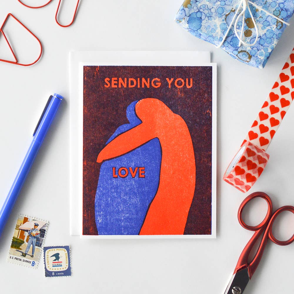 Sending You Love Letterpress Card