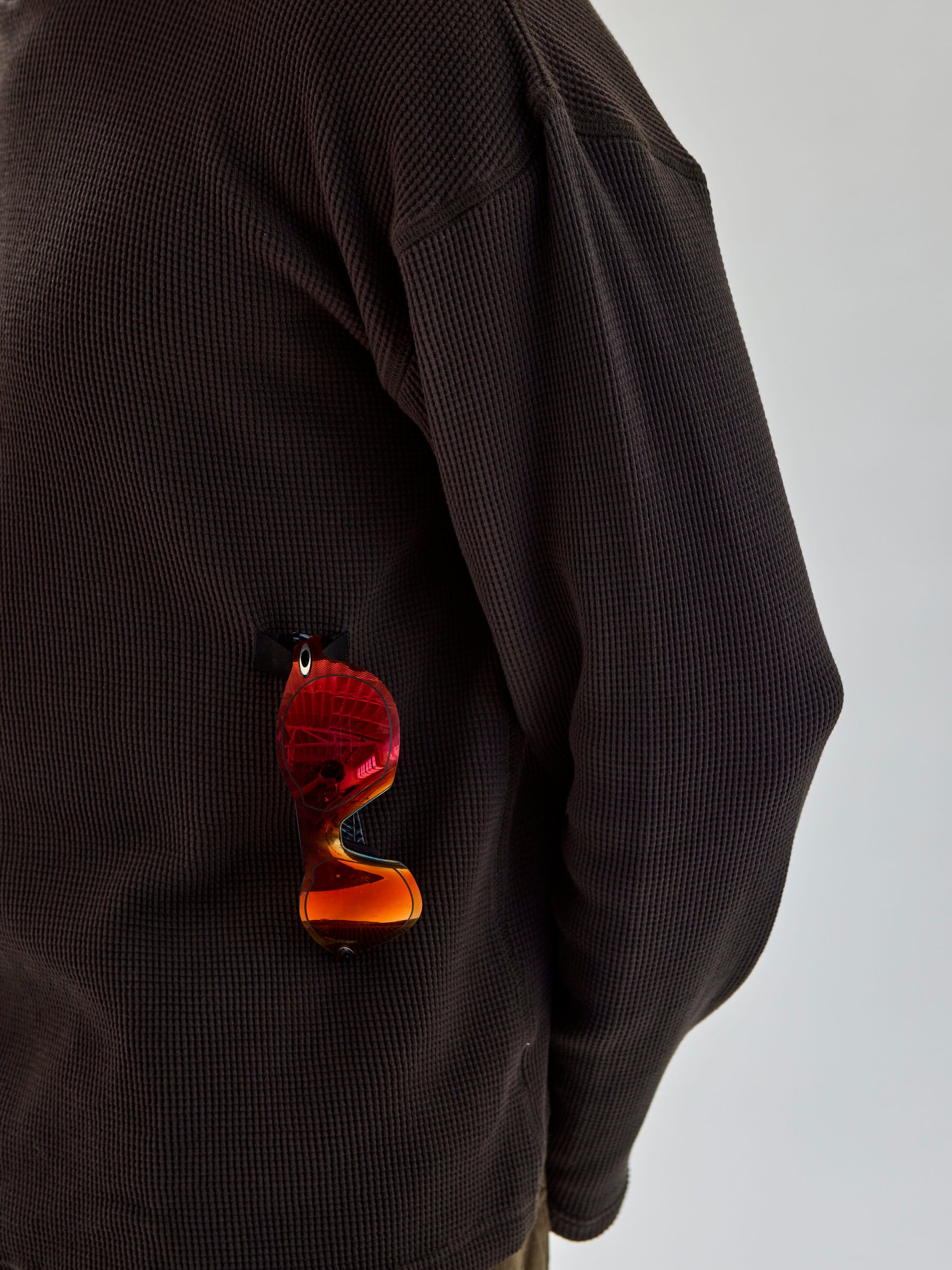 MS-121 Mockneck Tee in Basalt