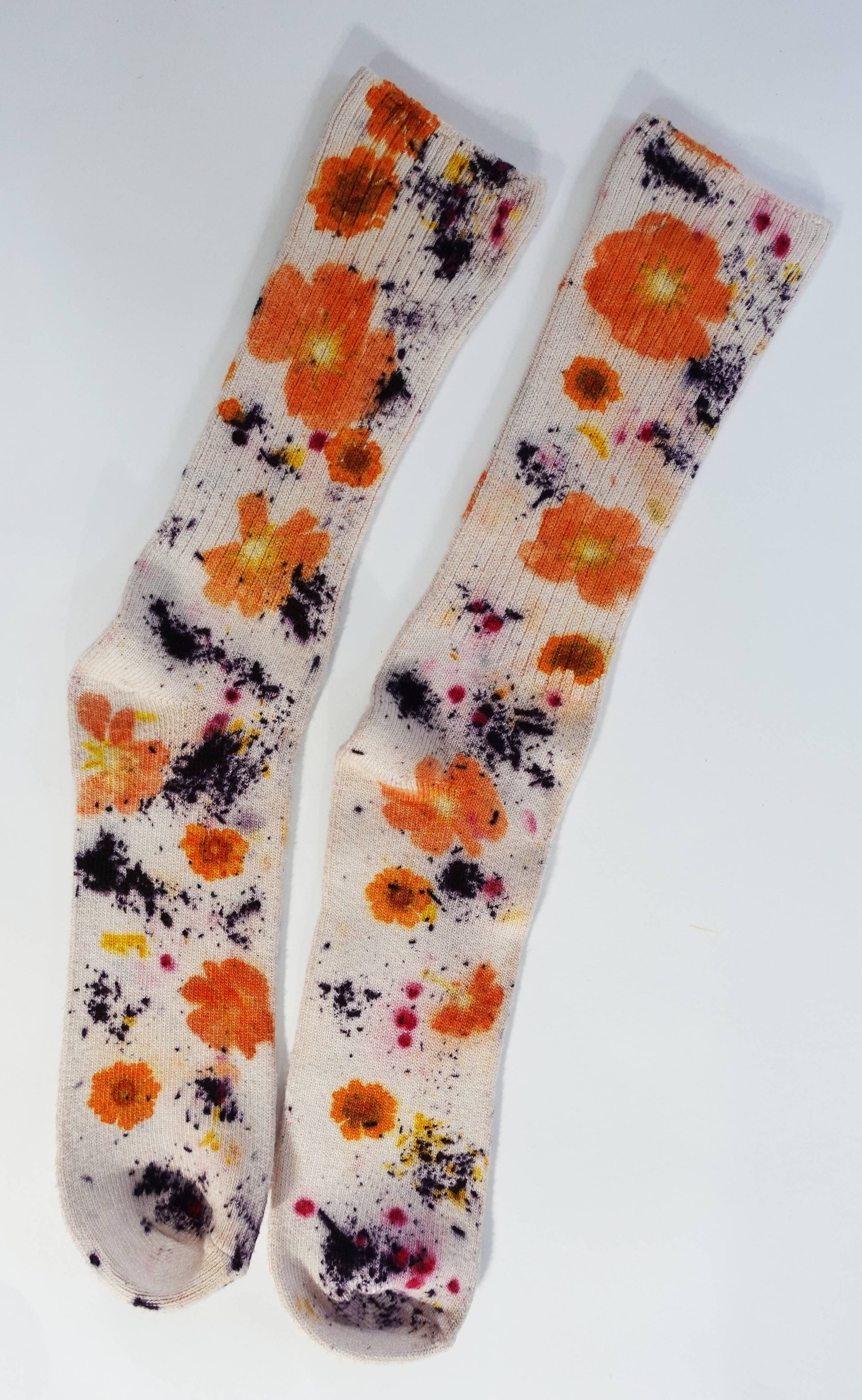 Flower Power Bamboo Socks in Purple Floral