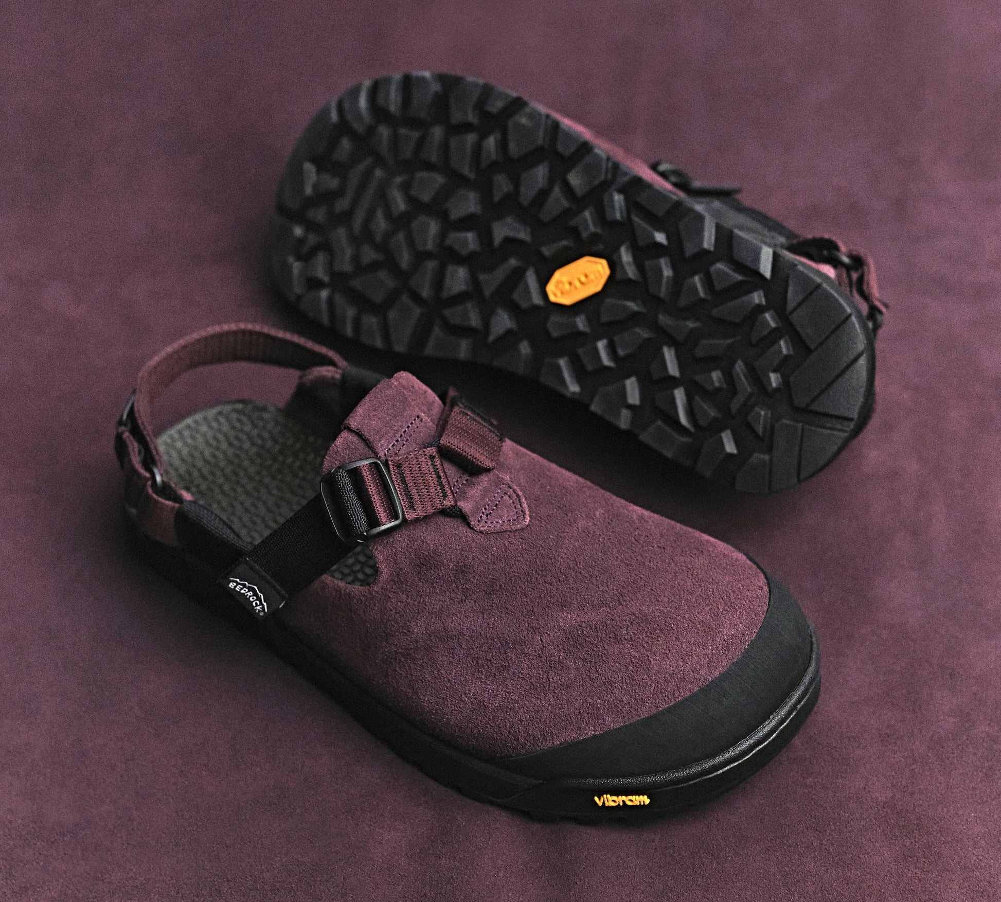 Mountain Clogs in Plum Suede