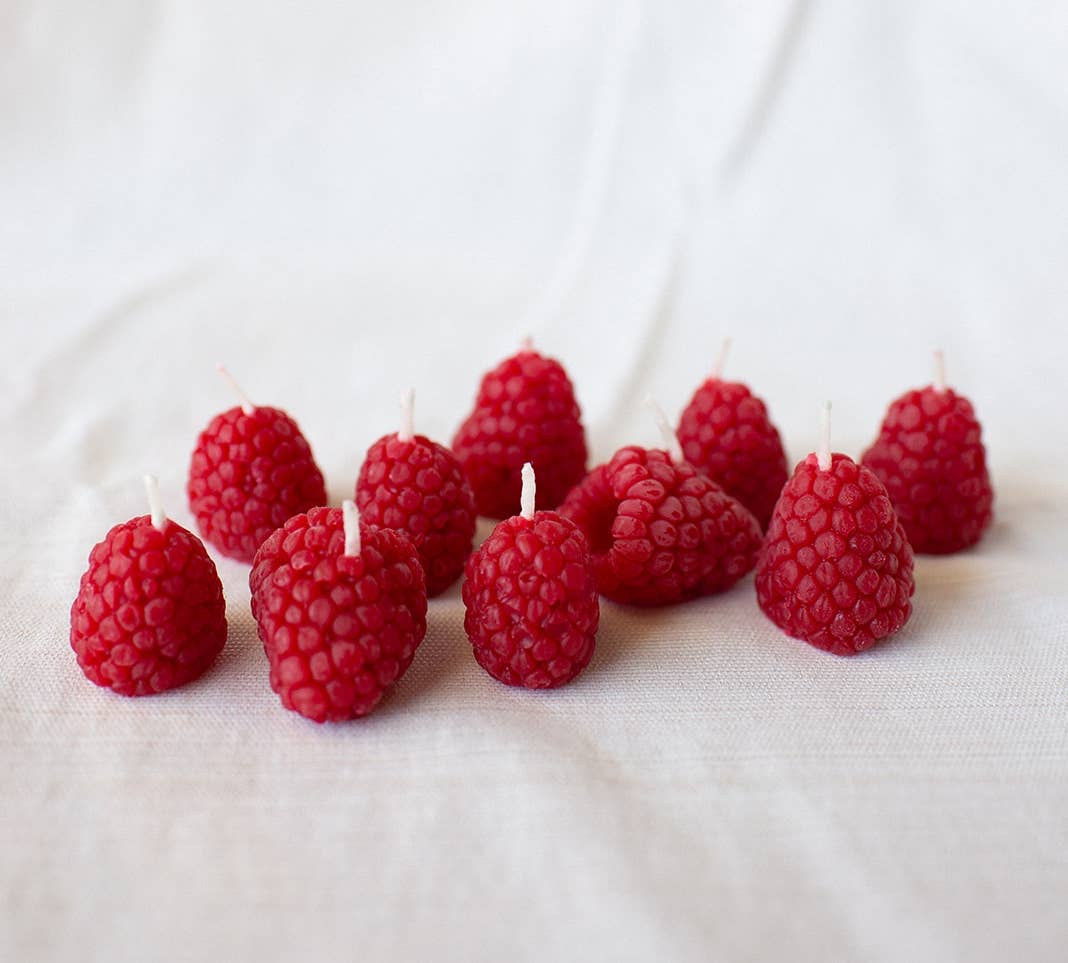 Raspberry Birthday Candles