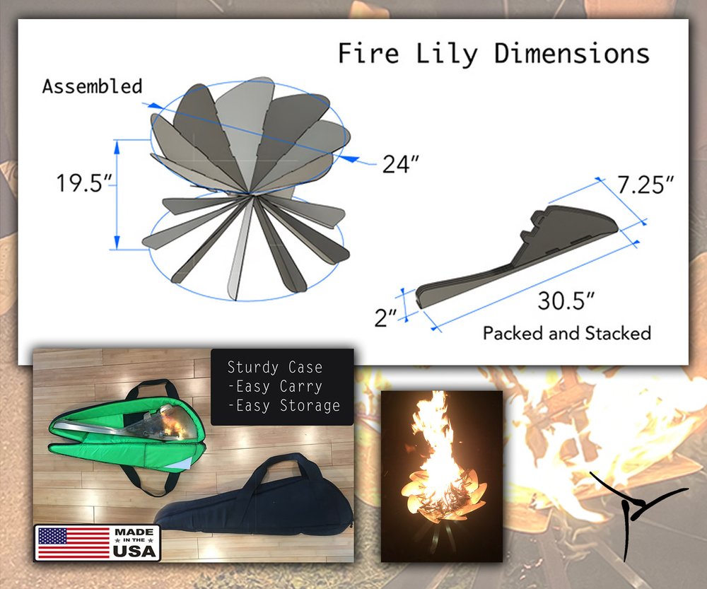 Fire Lily - Portable + Packable Fire Pit