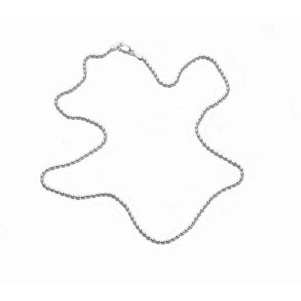 Sterling Silver Rice Bead Chain Necklace