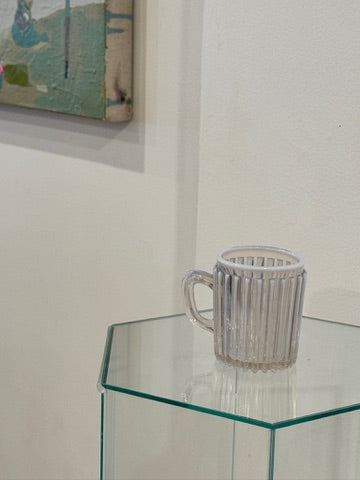 Vintage Ribbed Glass Mug