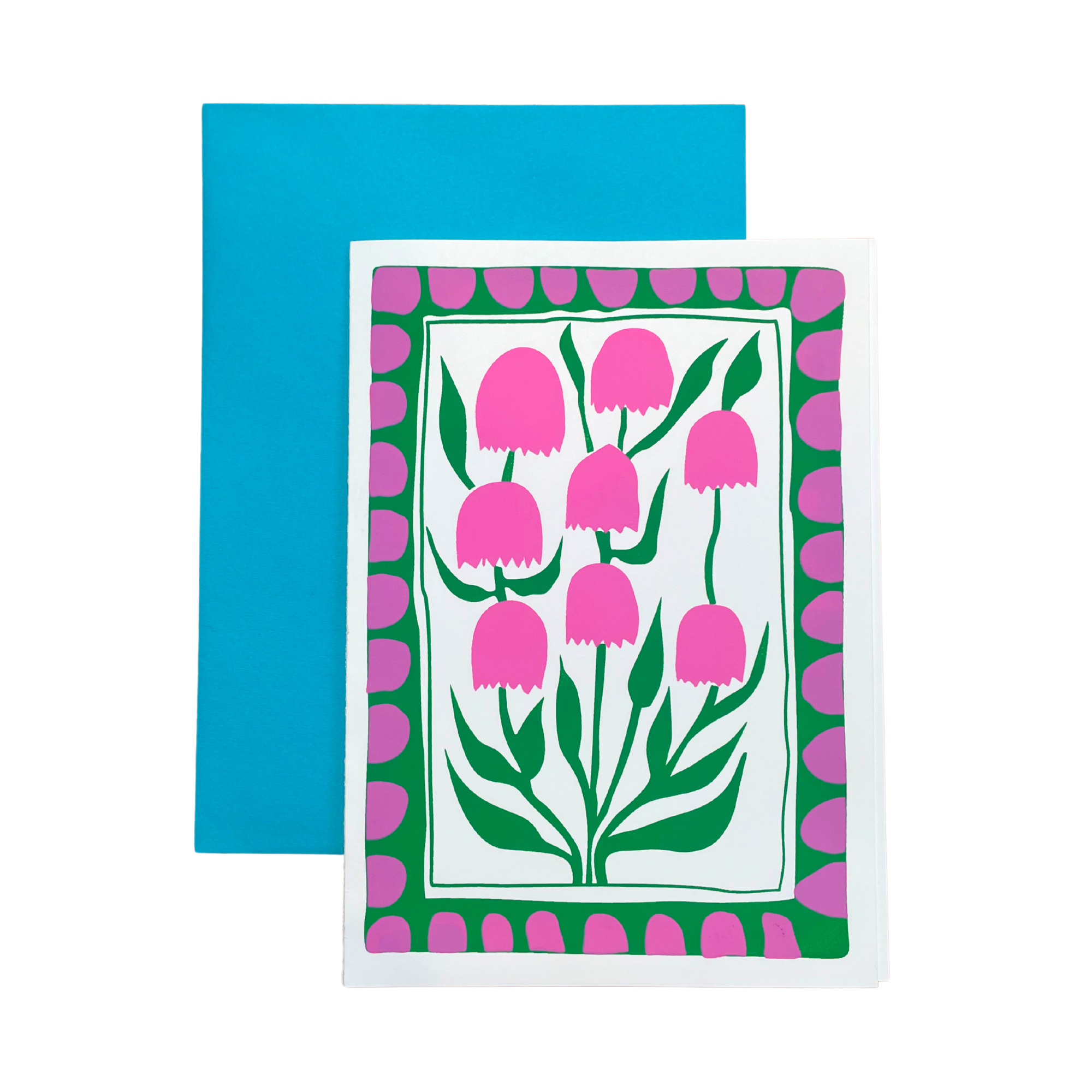 Pink And Green Flower Card