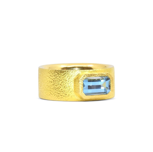 18K + Aquamarine Cigar Band
