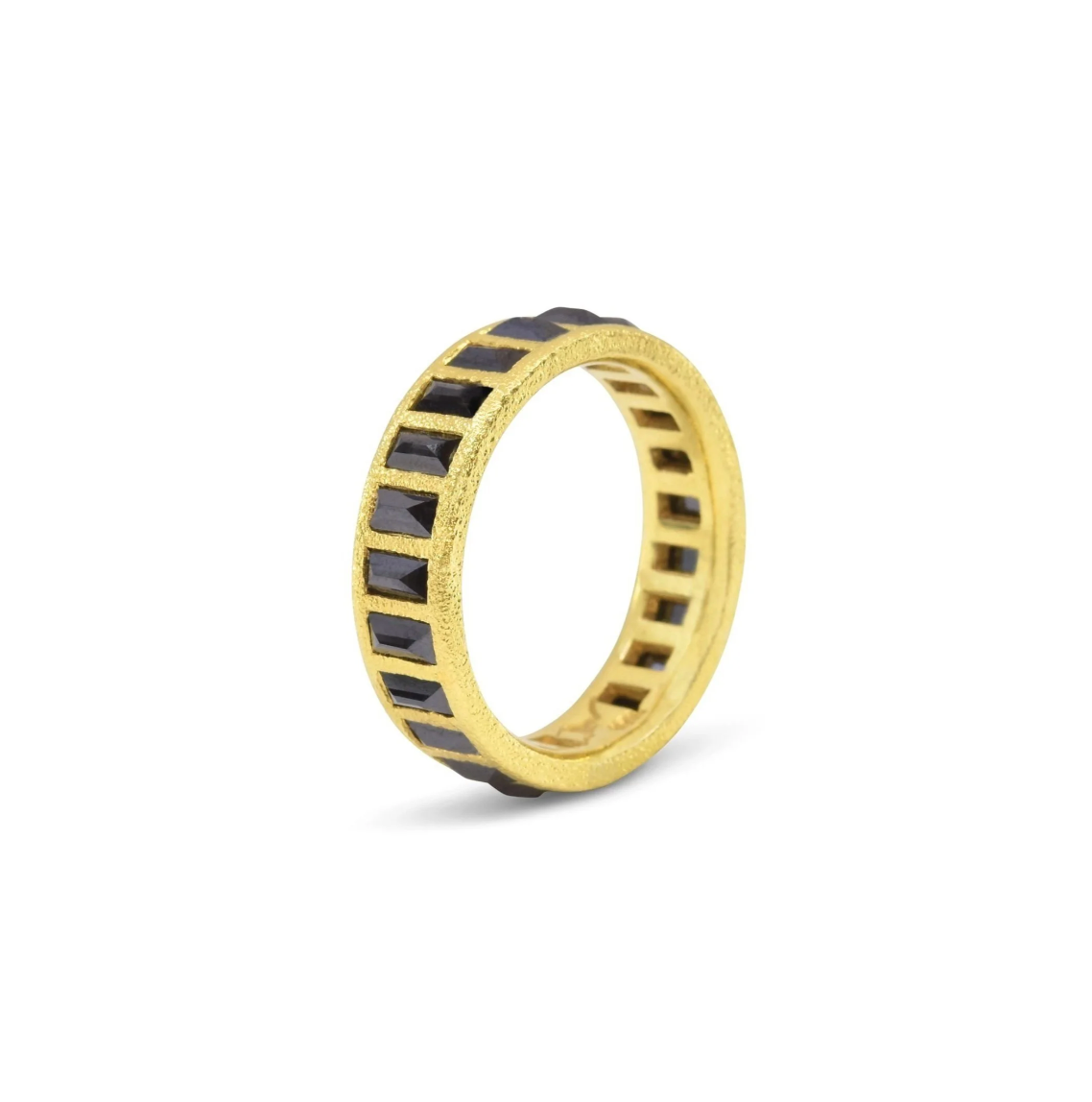 18K + Black Diamond Baguette Ring