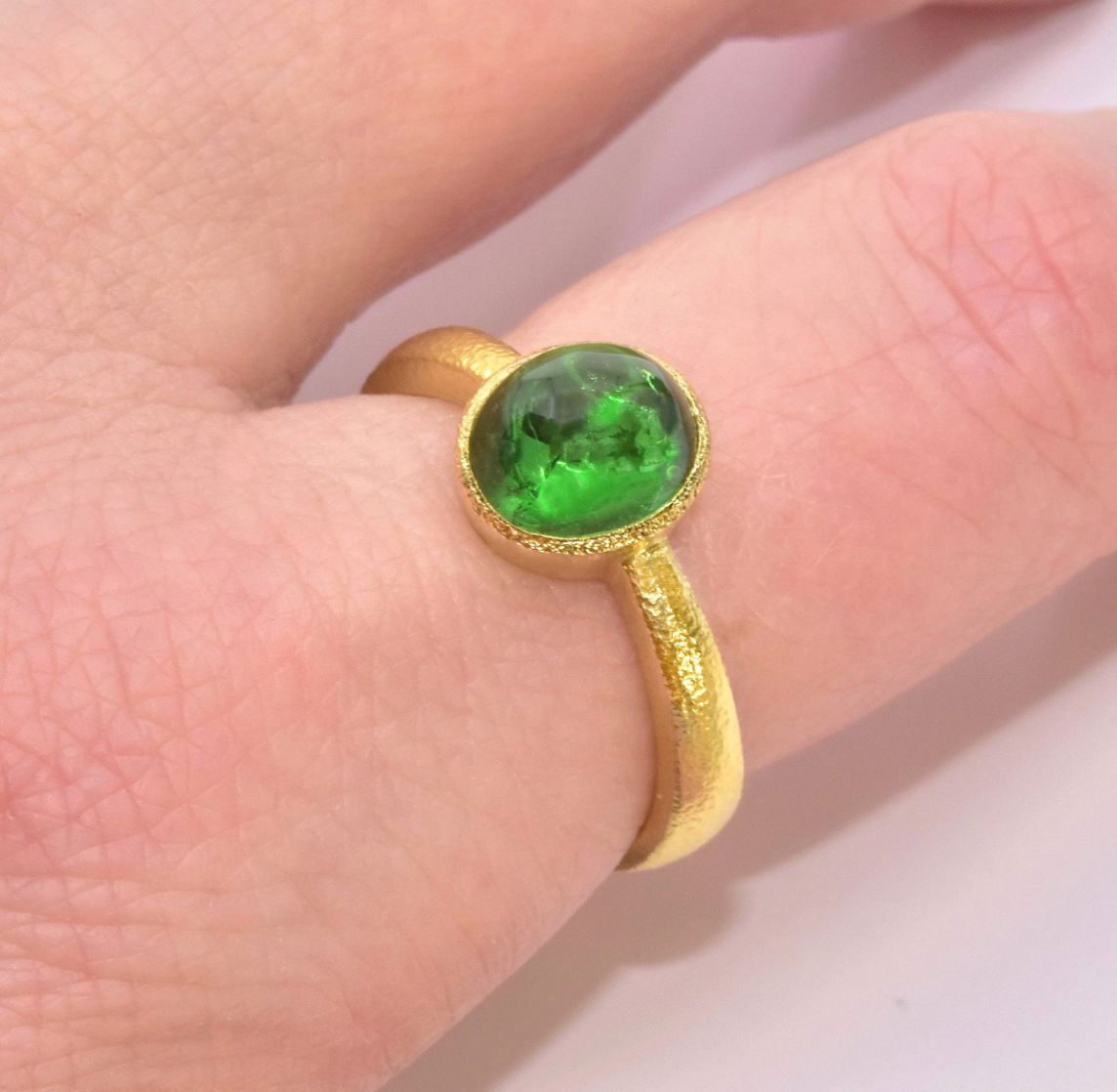 18k + Tsavorite Garnet Ring