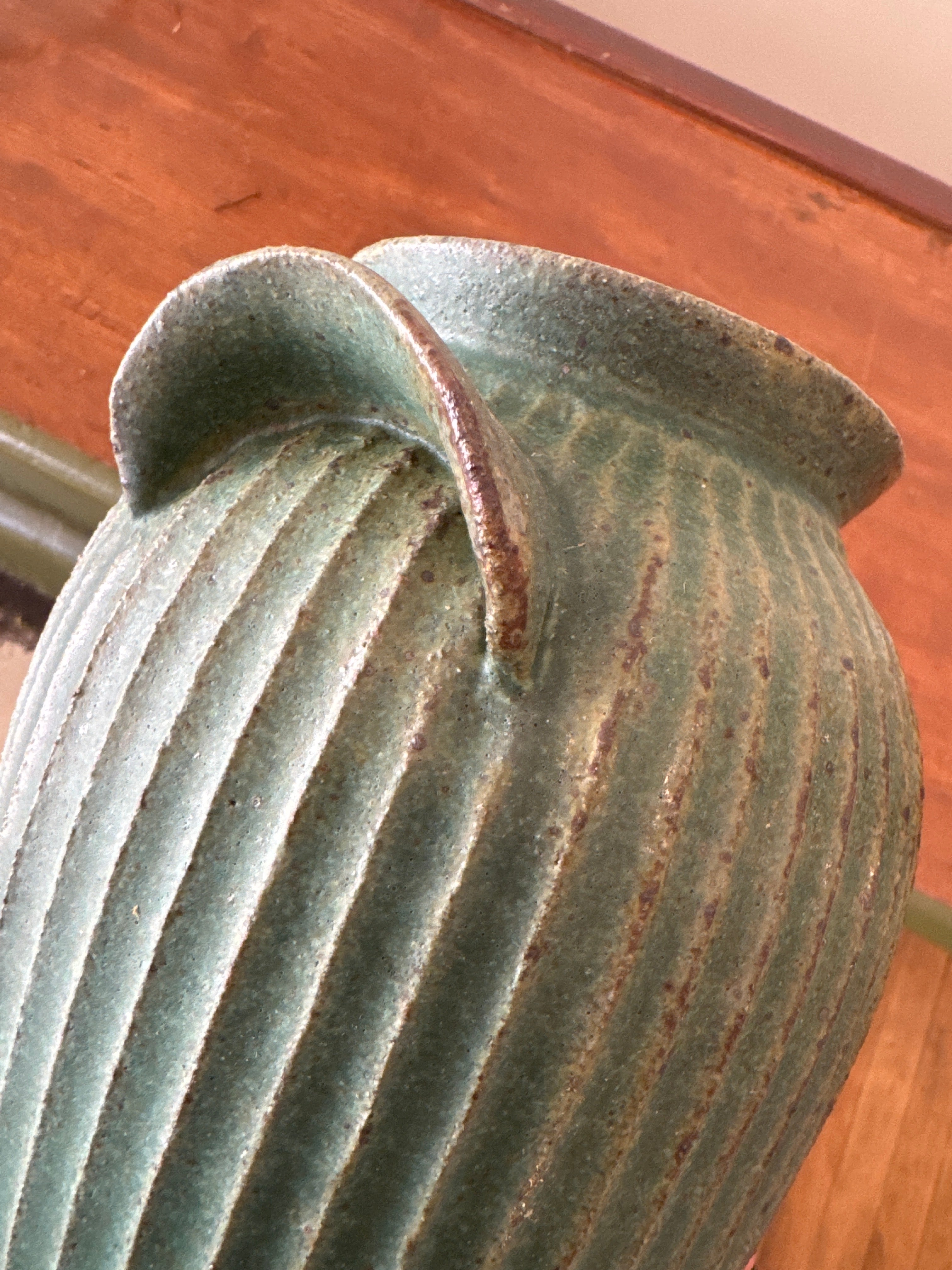Green Vase with Ears