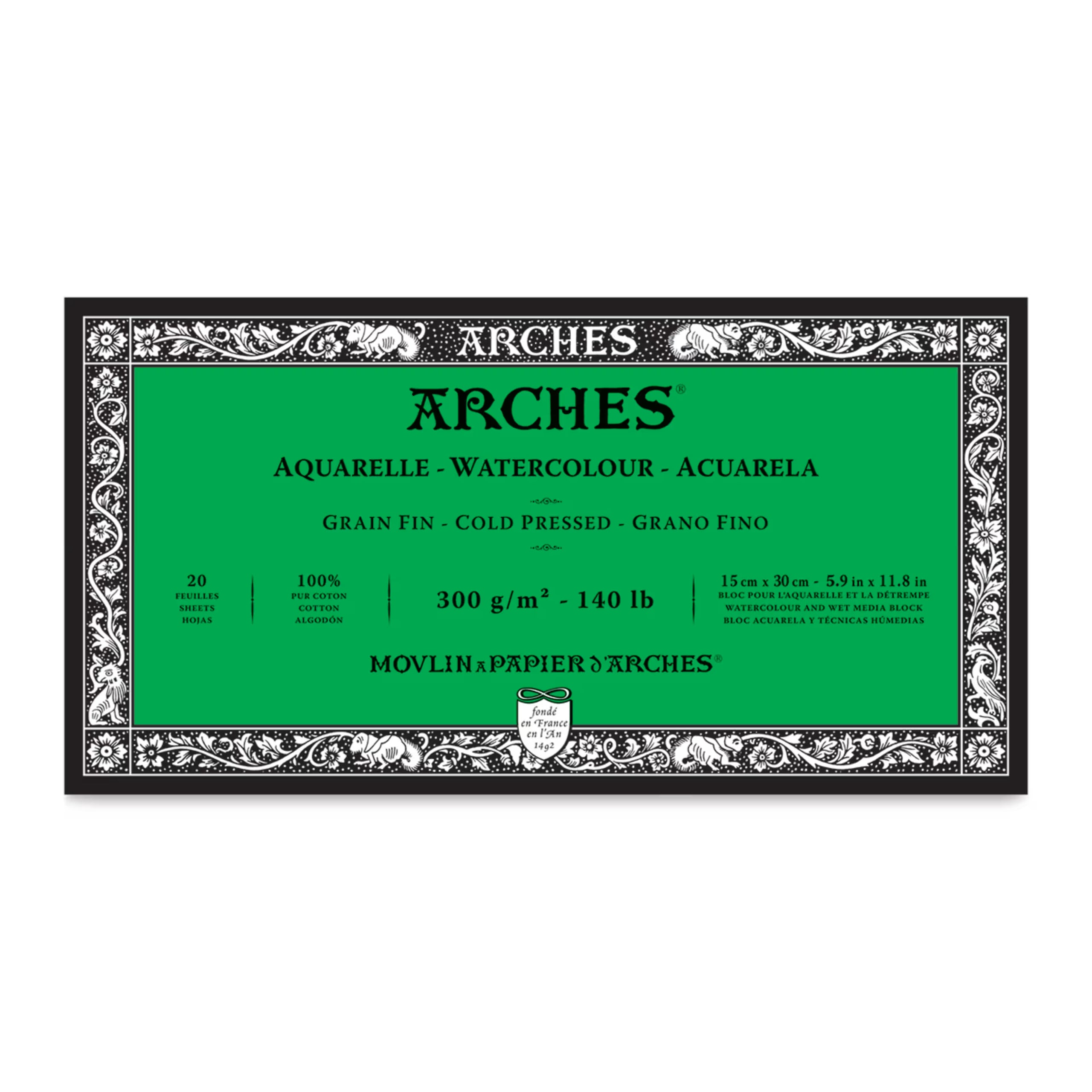 Arches Watercolor Block - Cold Press, 5.9" x 11.8"