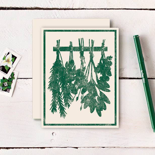 Drying Herbs Letterpress Card
