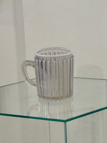 Vintage Ribbed Glass Mug