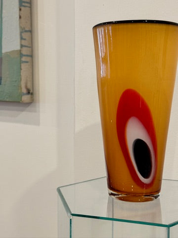 Vintage Art Glass Cone Vase