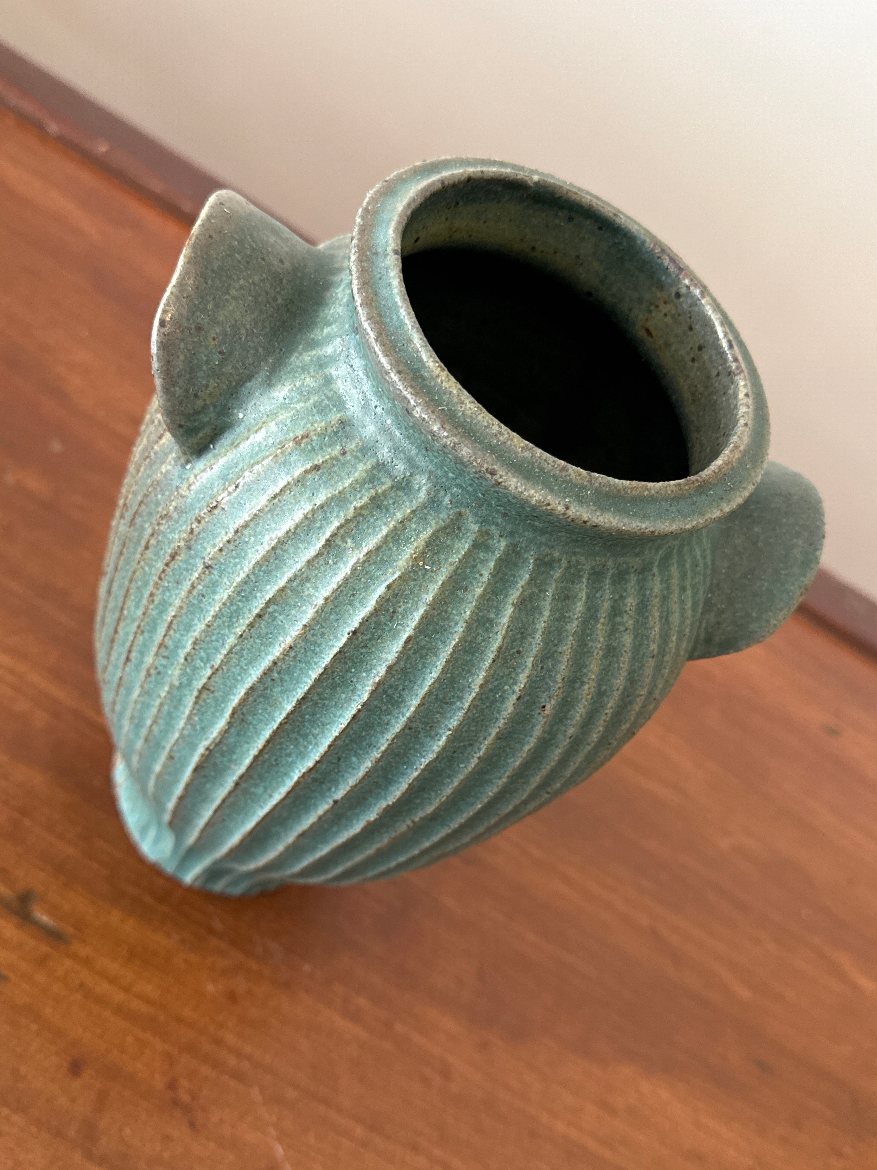 Green Vase with Ears