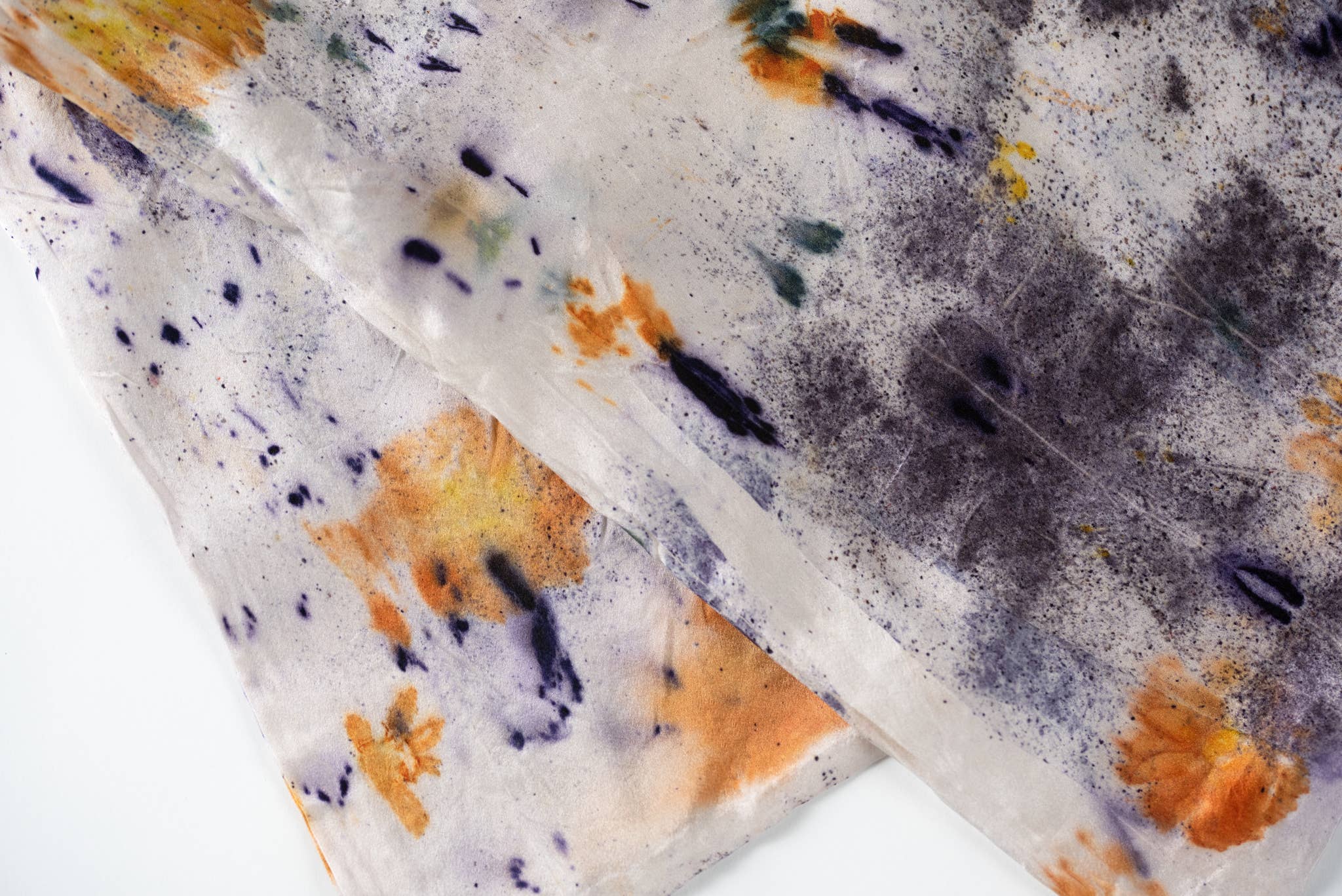 Floral Botanically Dyed Silk Pillowcase in Purple