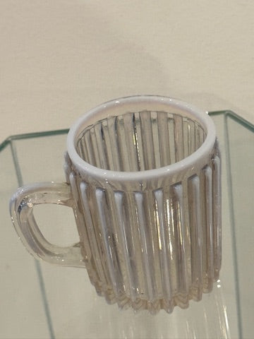 Vintage Ribbed Glass Mug