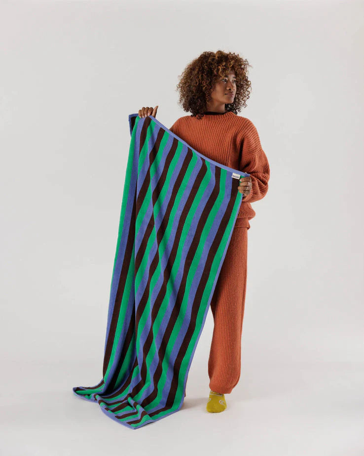 Bath Towel - Mint 90's Stripe