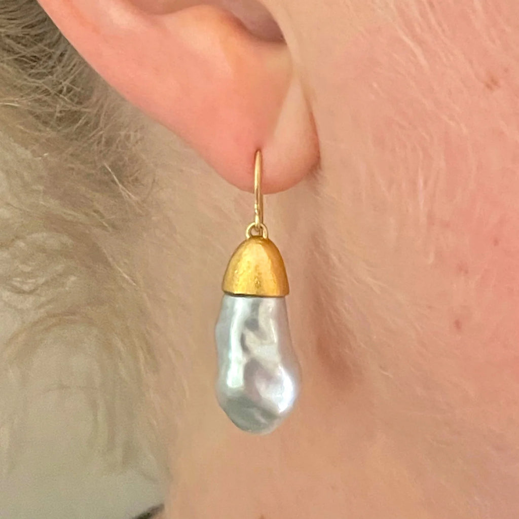 22k + Baroque Keshi Pearl Drops