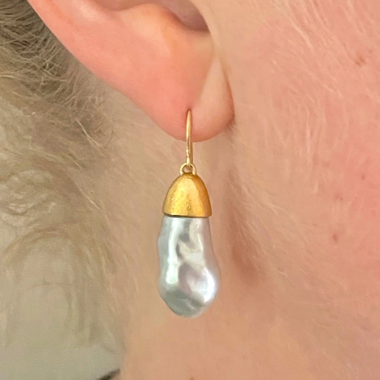 22k + Baroque Keshi Pearl Drops