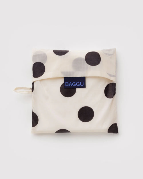 Big Baggu - Cream and Black Polka Dot