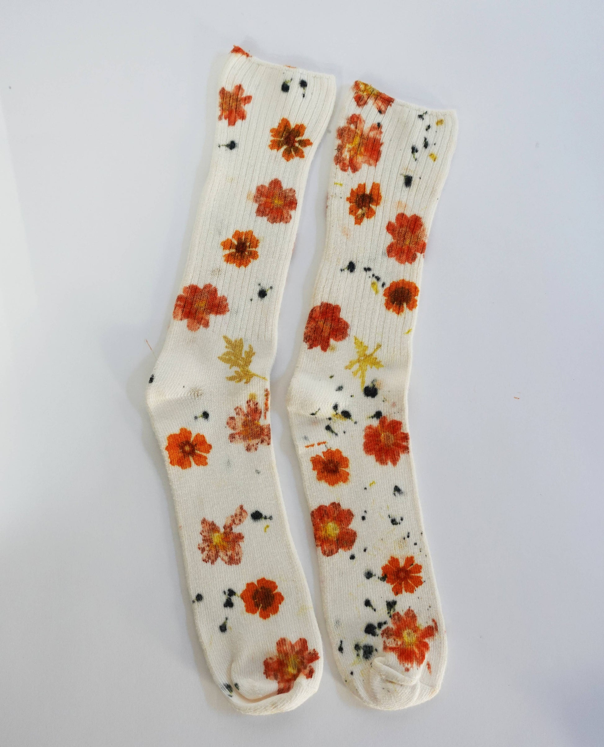 Flower Power Bamboo Socks in Cream Floral