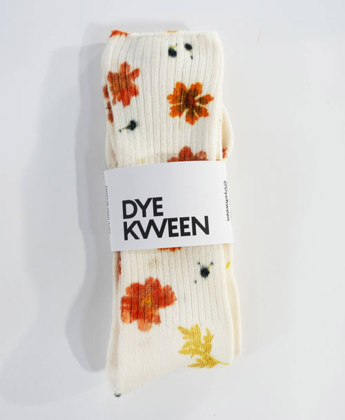 Flower Power Bamboo Socks in Cream Floral