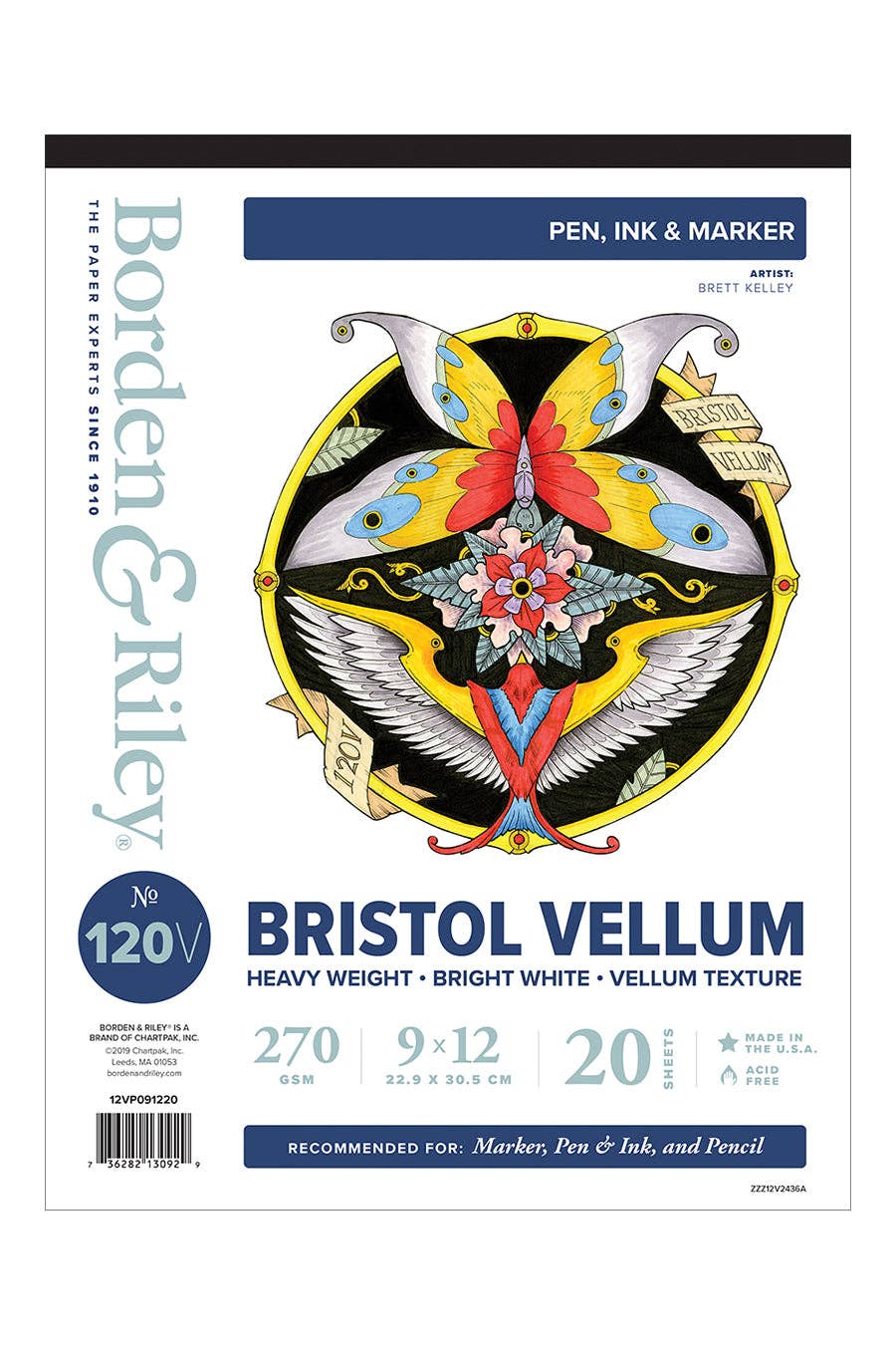Bristol Vellum Pad - 9" x 12"