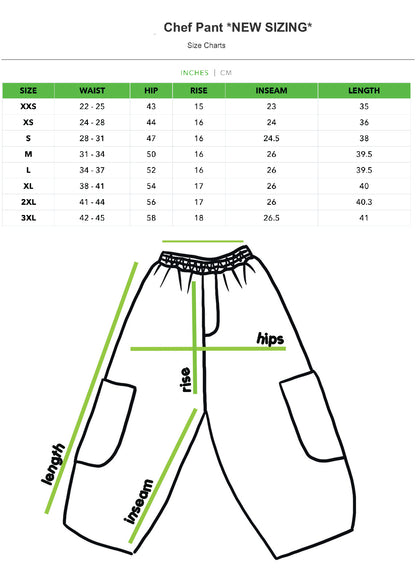 F.D.A. Black Sesame Rayon Chef Pant