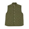 Quilted Snap Vest in Olive