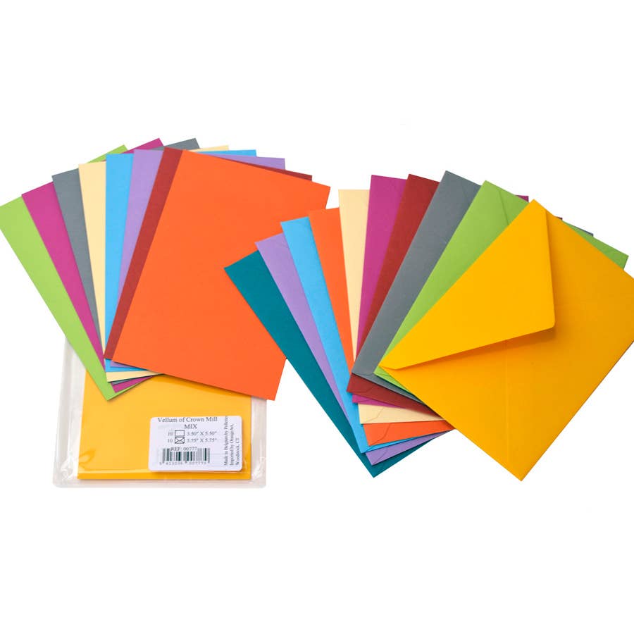 Color Vellum Mixed Note Card Set