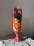Floral Pedestal Tube Vessel