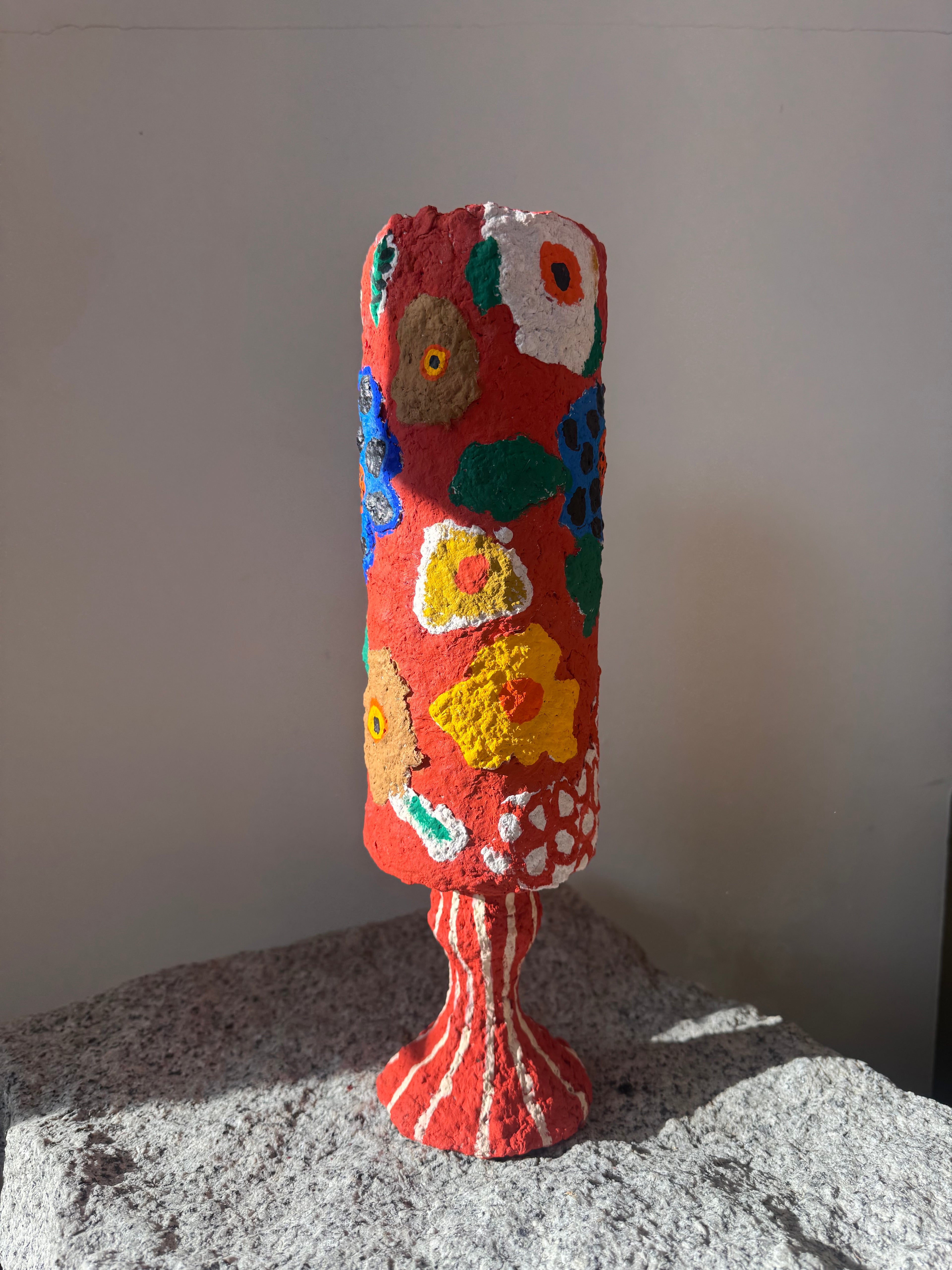 Floral Pedestal Tube Vessel