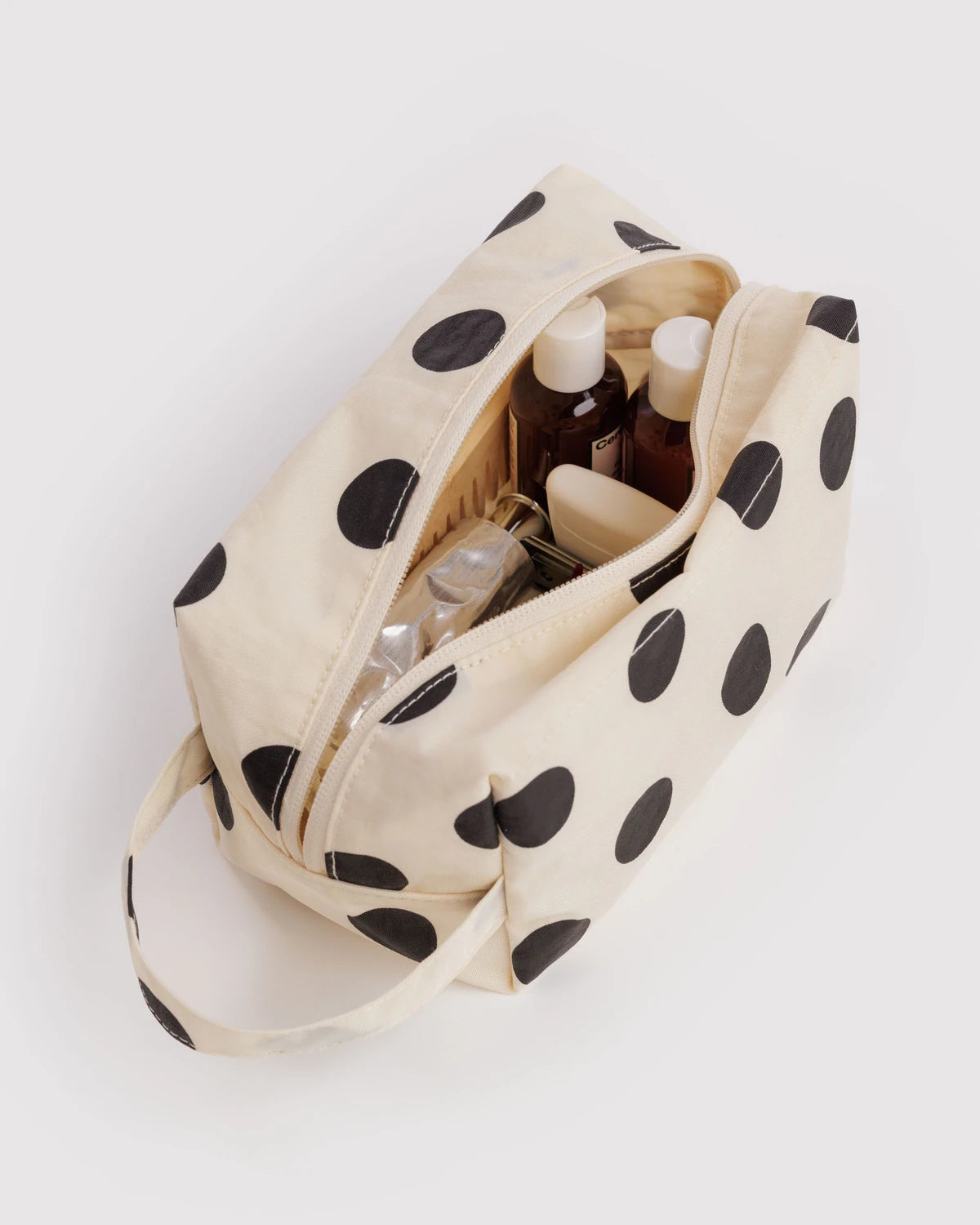 Dopp Kit - Cream and Black Polka Dot