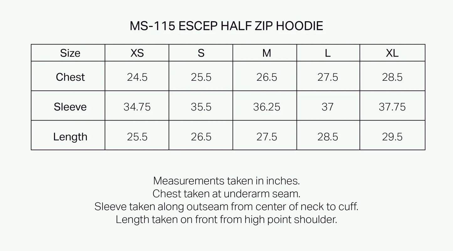 MS-115 ESCEP Half Zip Hoodie in Mohave