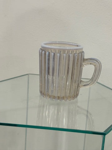 Vintage Ribbed Glass Mug
