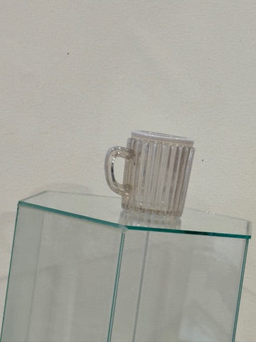 Vintage Ribbed Glass Mug