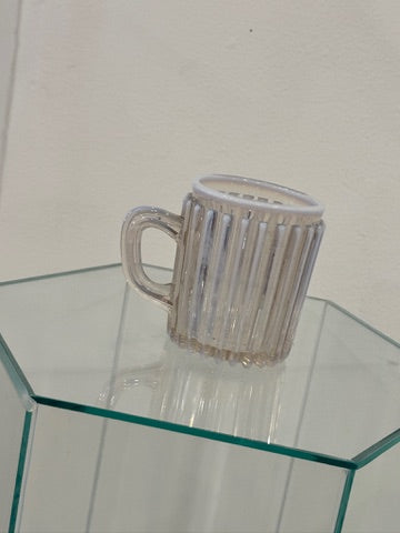Vintage Ribbed Glass Mug
