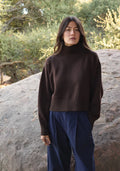 FIRST RITE | Crop Turtleneck in Walnut