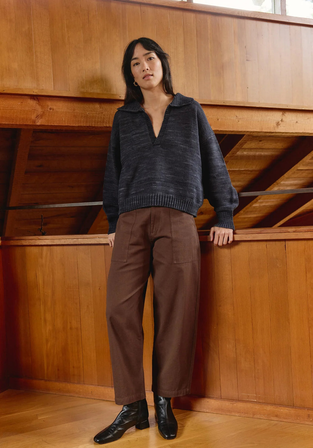 FIRST RITE | Collard Pullover in Midnight