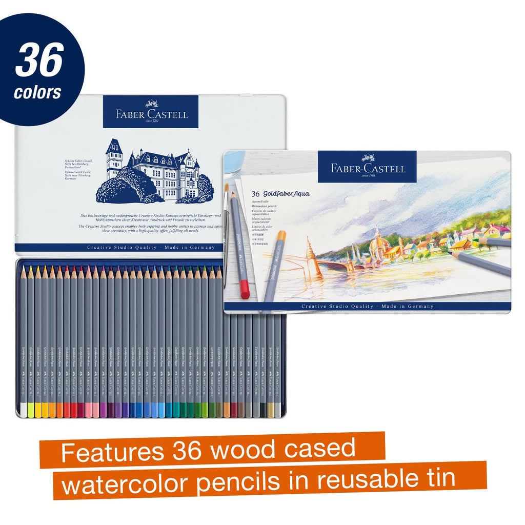 Goldfaber Aqua Watercolor Pencils, Tin of 36