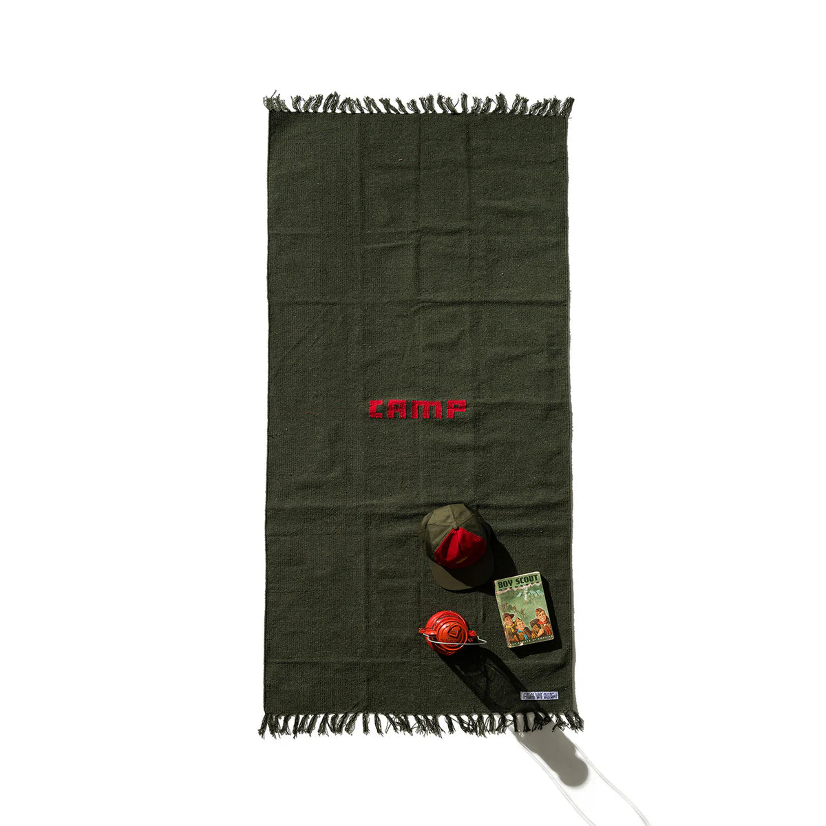 Green Handloomed Camp Rug