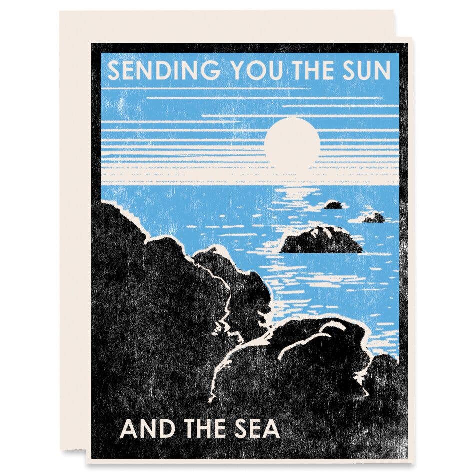 Sending You the Sun and Sea Letterpress Card