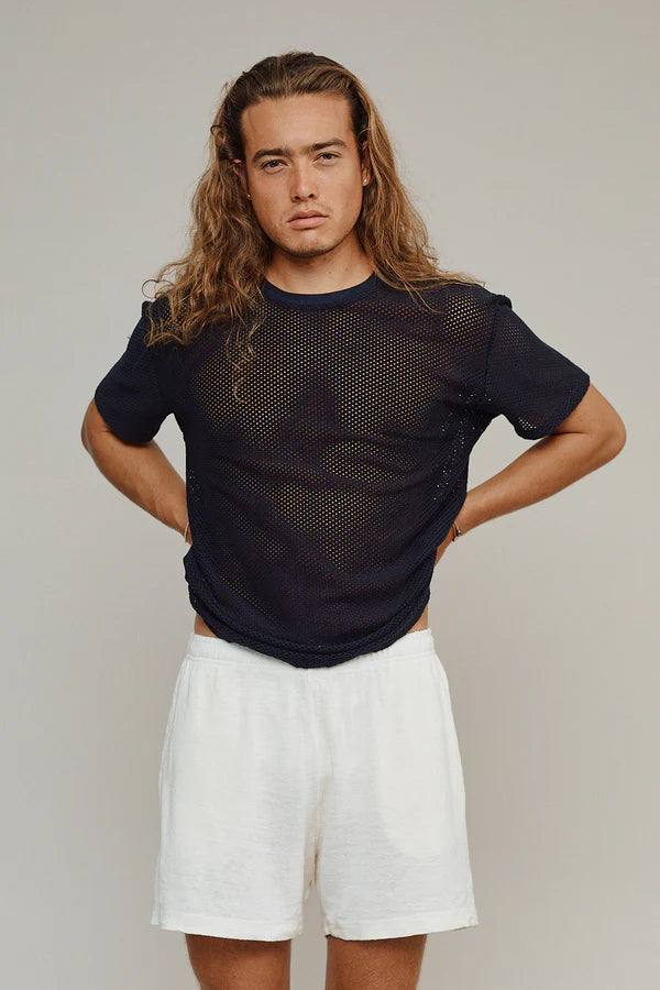 Highline Mesh Tee in Olive Green