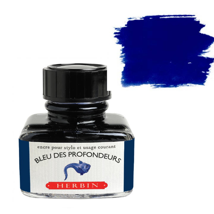 Herbin Fountain Pen Ink - Bleu des Profondeurs (Deep Sea Blue)