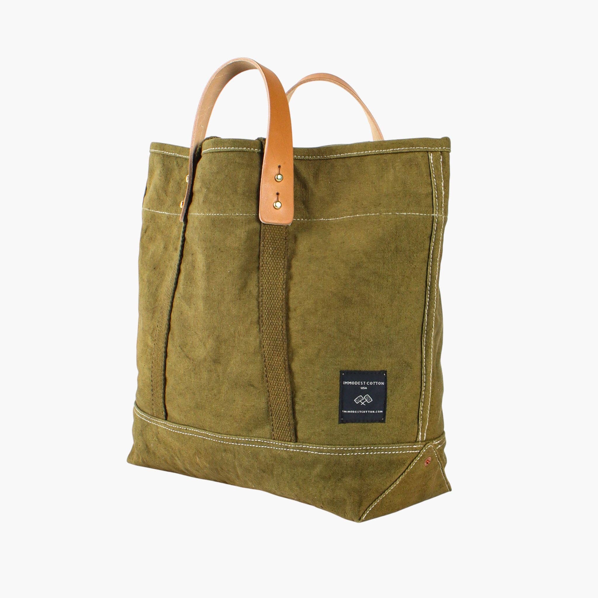 Small East West Tote in Olive