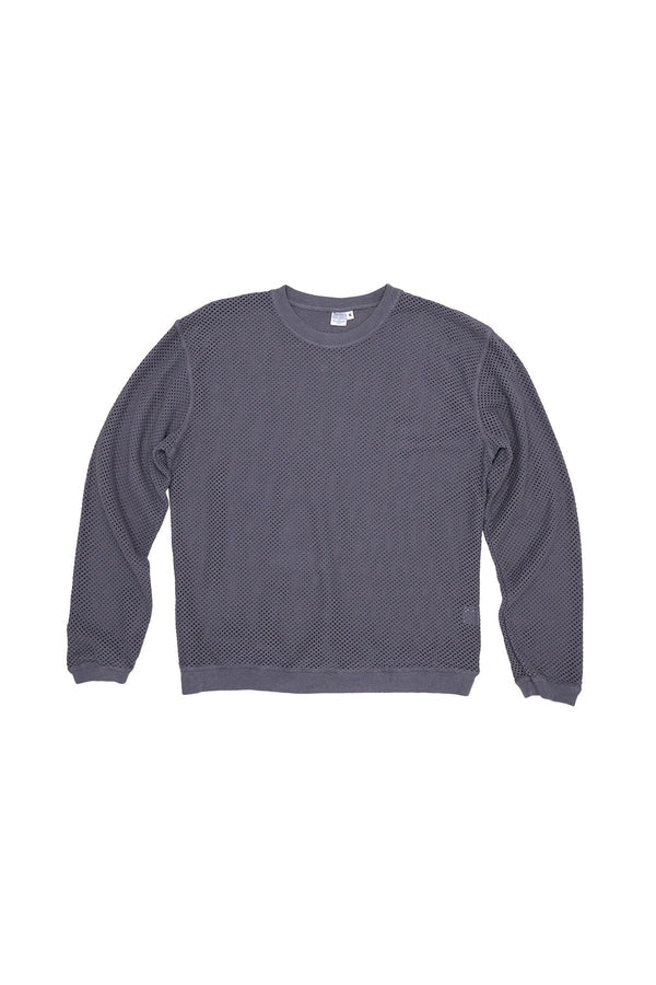 JUNGMAVEN | Incline Mesh Long Sleeve Tee in Diesel Grey