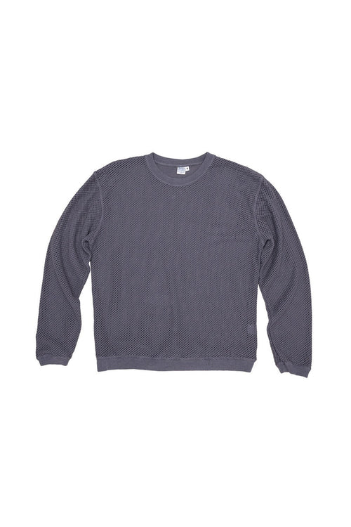 JUNGMAVEN | Incline Mesh Long Sleeve Tee in Diesel Grey