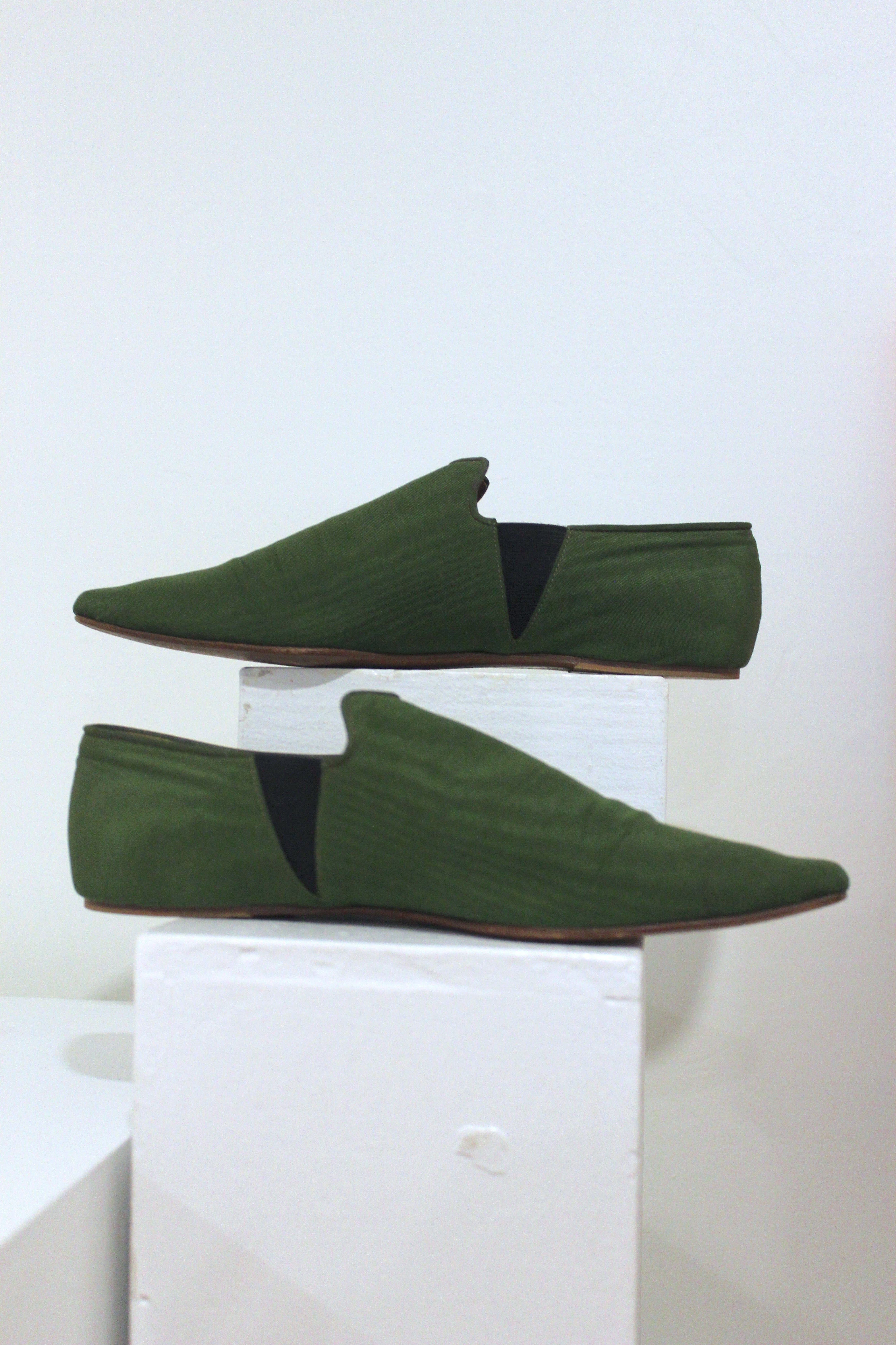 Green Taffeta Shoes by Romeo Gigli 1988 - 1992