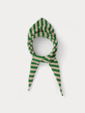 Plain Triangle Neckerchief in Pagoda + Oatmeal Stripe