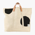 Large East West Tote in Black Polka